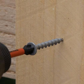 Railer heat-hardened Phillips reduced size-two bit shown during tough drywall installation