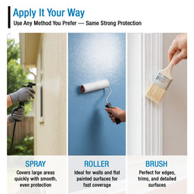 Rain Guard Paint Sealer stone surface protection captured during treatment