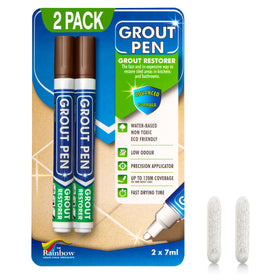 Rainbow Chalk Markers grout pen brown cap for quick grout color restoration on tiles.
