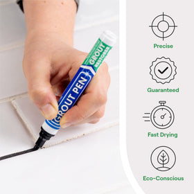 Rainbow Chalk Markers Grout Pen tip activation demonstrates precise application