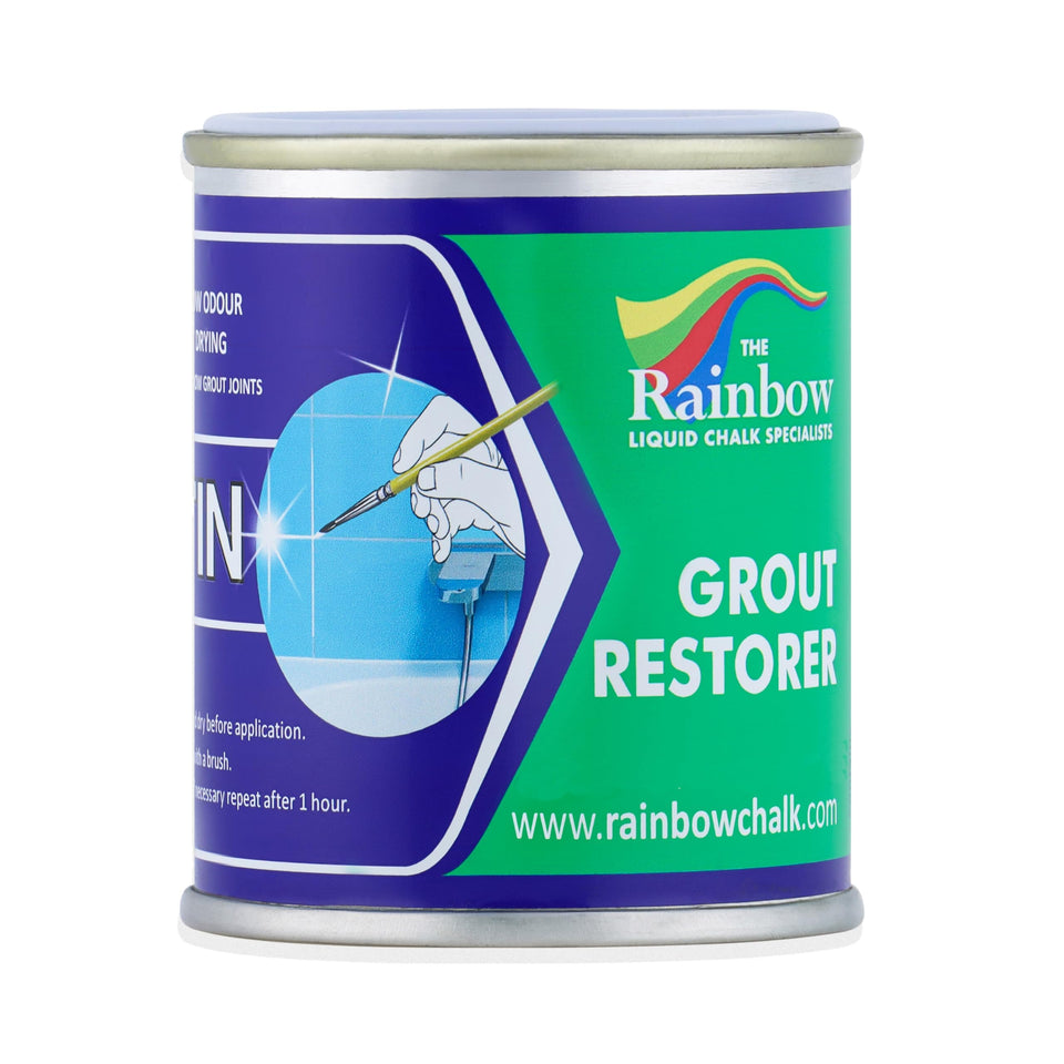 Rainbow Chalk Markers Grout Pen on tile grout for a refreshed look