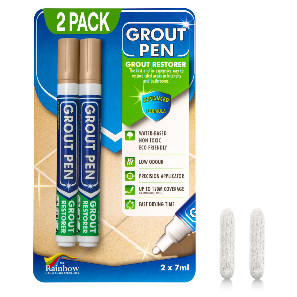 Rainbow Chalk Markers Limited grout pen beige cap shows color reference for precise matching.