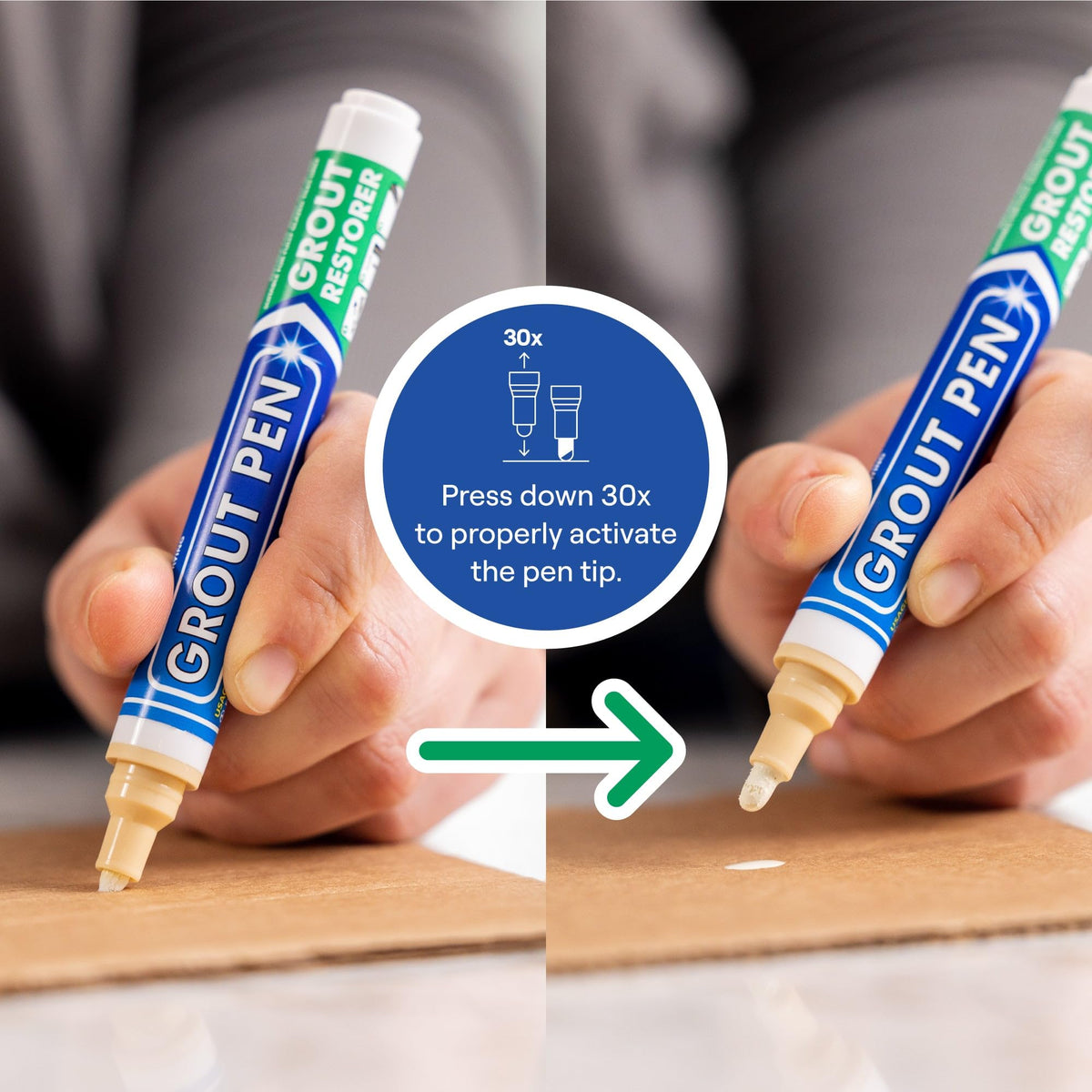 Rainbow Chalk Markers Limited grout pen cream 5mm in bathroom tile application