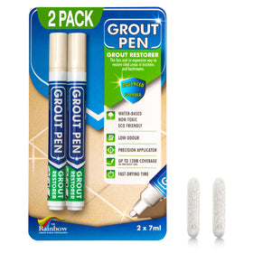 Rainbow Chalk Markers Limited grout pen cream narrow 5mm tip closeup for precise grout coloring