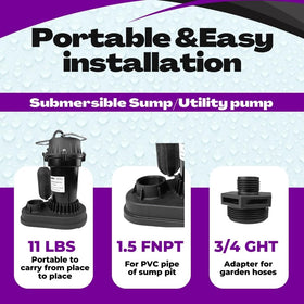 RainBro PSU051V sump pump in a sump basin ready for drainage