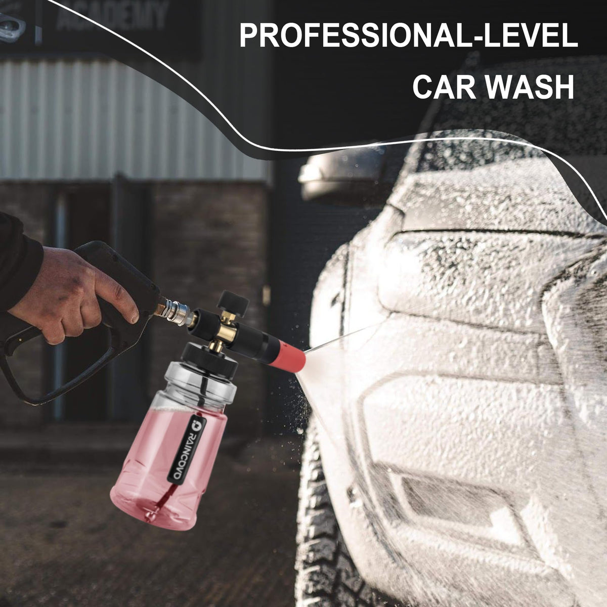 Raincovo Foam Cannon adjustable dials tailor foam and spray
