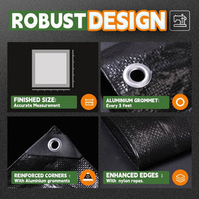 RAINDEWAY 8 mil poly tarp offers rugged durability for outdoor use.