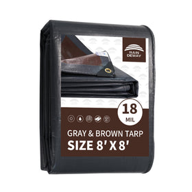 RAINDEWAY 8x8 ft tarp in full size offering reliable outdoor coverage.