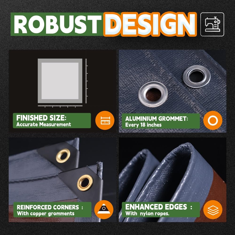 RAINDEWAY tarp available in brown and gray to blend with outdoor spaces.