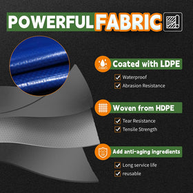 RAINDEWAY Blue Tarp 9x12 with reinforced corners and sturdy weave