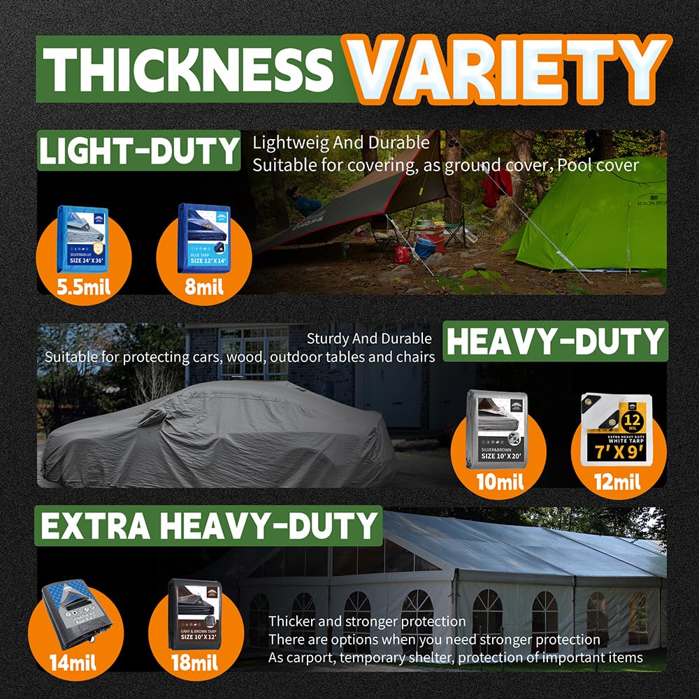 RAINDEWAY easy-to-handle tarp design supports quick setup.