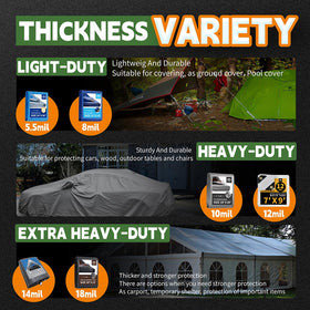 RAINDEWAY easy-to-handle tarp design supports quick setup.