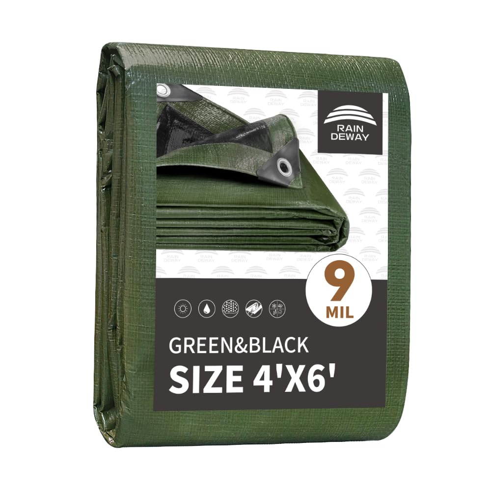 RAINDEWAY small tarp 4x6 protects gear from rain and sun