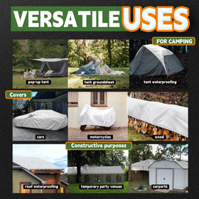 RAINDEWAY tarp made of pure PE for durability and flexibility
