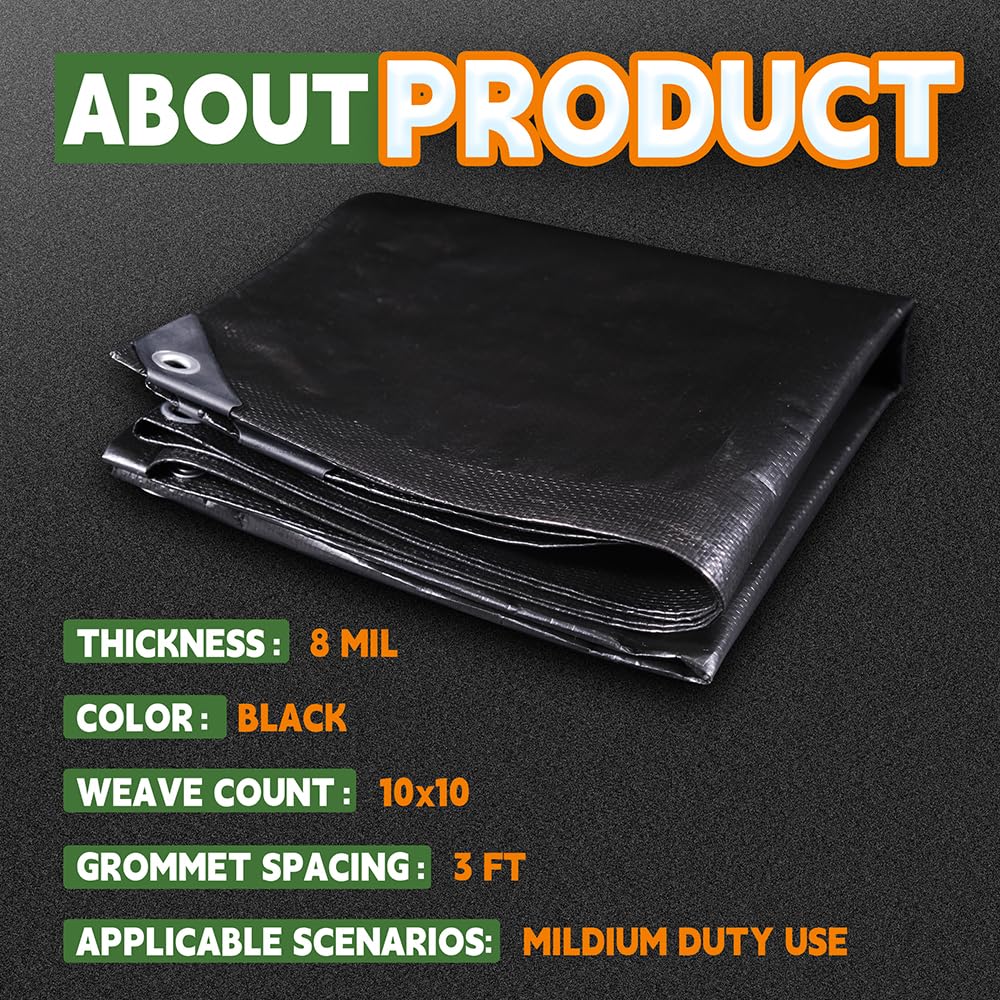 RAINDEWAY tarp protects pet enclosures, boats, and outdoor setups from weather.