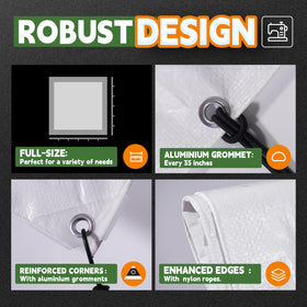 RAINDEWAY tarp reinforced edges with metal grommets for secure attachment