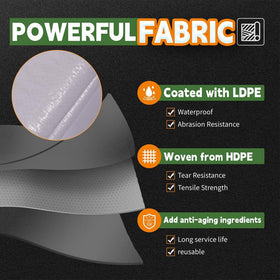 RAINDEWAY UV-resistant tarp shields gear from sun