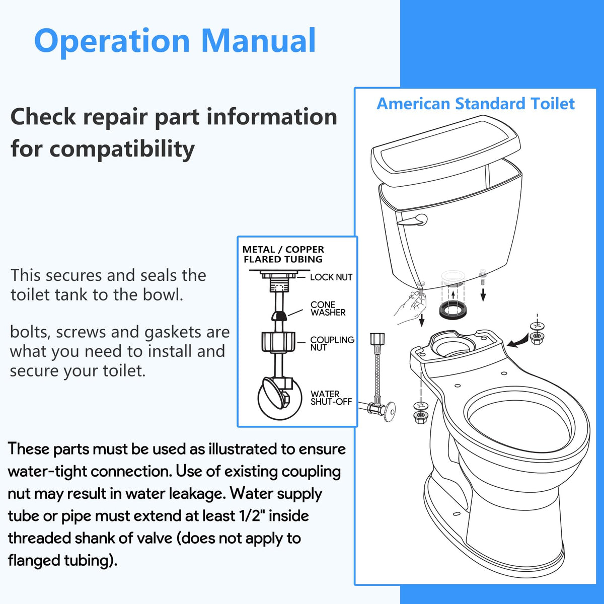 RAINGOWN handle kit with washers aids easy installation