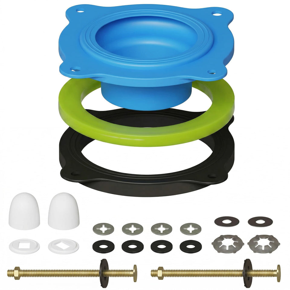 RAINGOWN Wax Ring Kit elastic gasket ensures a secure toilet replacement.