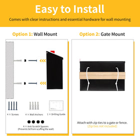 Durable black finish complements traditional and modern homes.