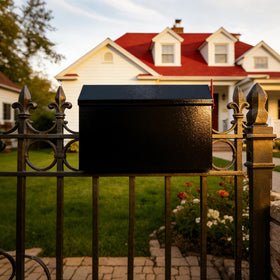Front-view of the mailbox near the front door for organized mail storage.