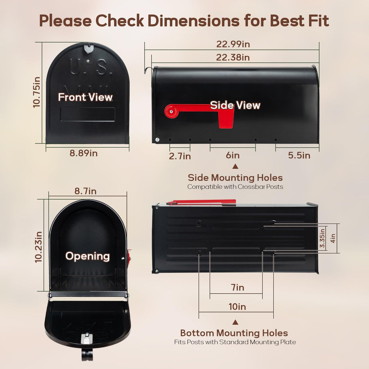 RAINHOL mailbox door seal dust moisture protection illustrated for long-lasting mail care