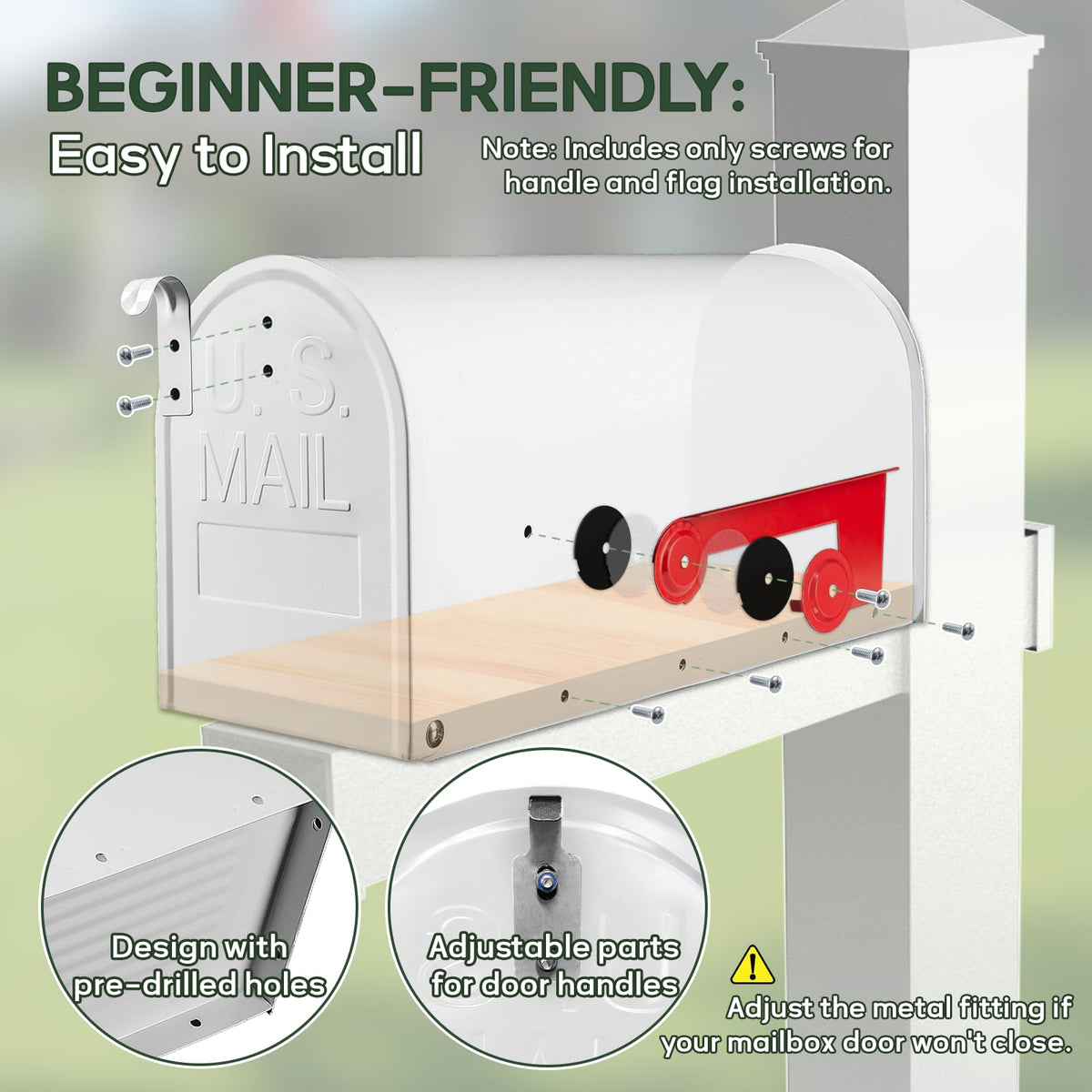 RAINHOL red outgoing mail flag enhances visibility and status signaling