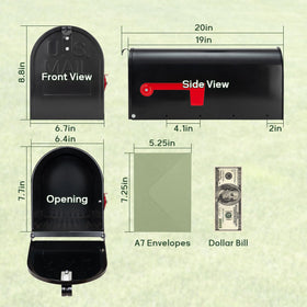 RAINHOL wide-mouth access for easy mail retrieval and sorting.