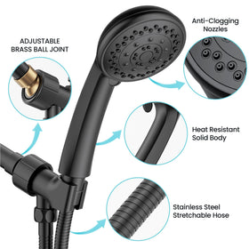 Rainparty 59-inch hose provides extended reach and easier rinsing.