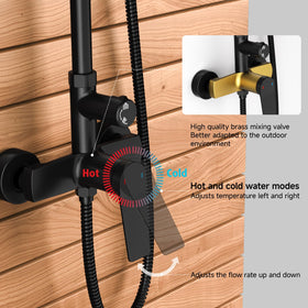 Rainsworth matte black 304 stainless steel wall mount and brass valve