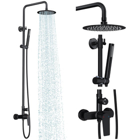 Rainsworth outdoor shower kit with 8-inch rain head for refreshing overhead spray