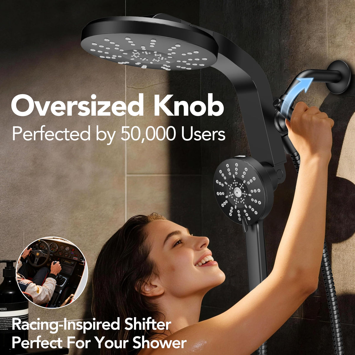 RAINVISTA 18 spray modes adapt from gentle mist to powerful jet.