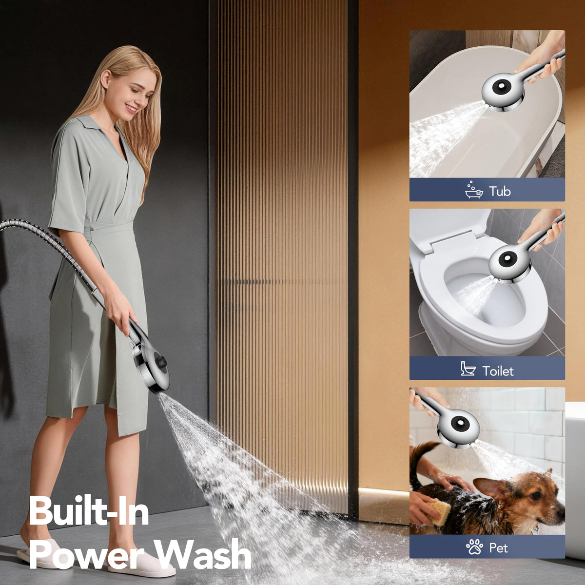RAINVISTA 18-spray-modes provide options from gentle mist to strong jet for daily versatility.