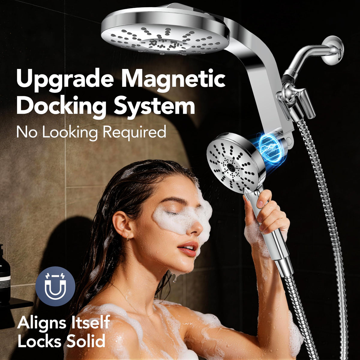 RAINVISTA 3-way shower control switches between rainfall, handheld, or both for customizable rinses.