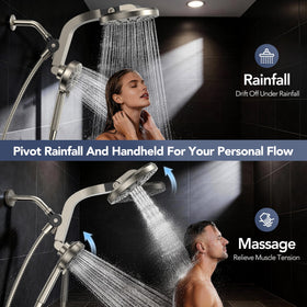 RAINVISTA magnetic docking action enables easy, one-handed docking for a secure shower.