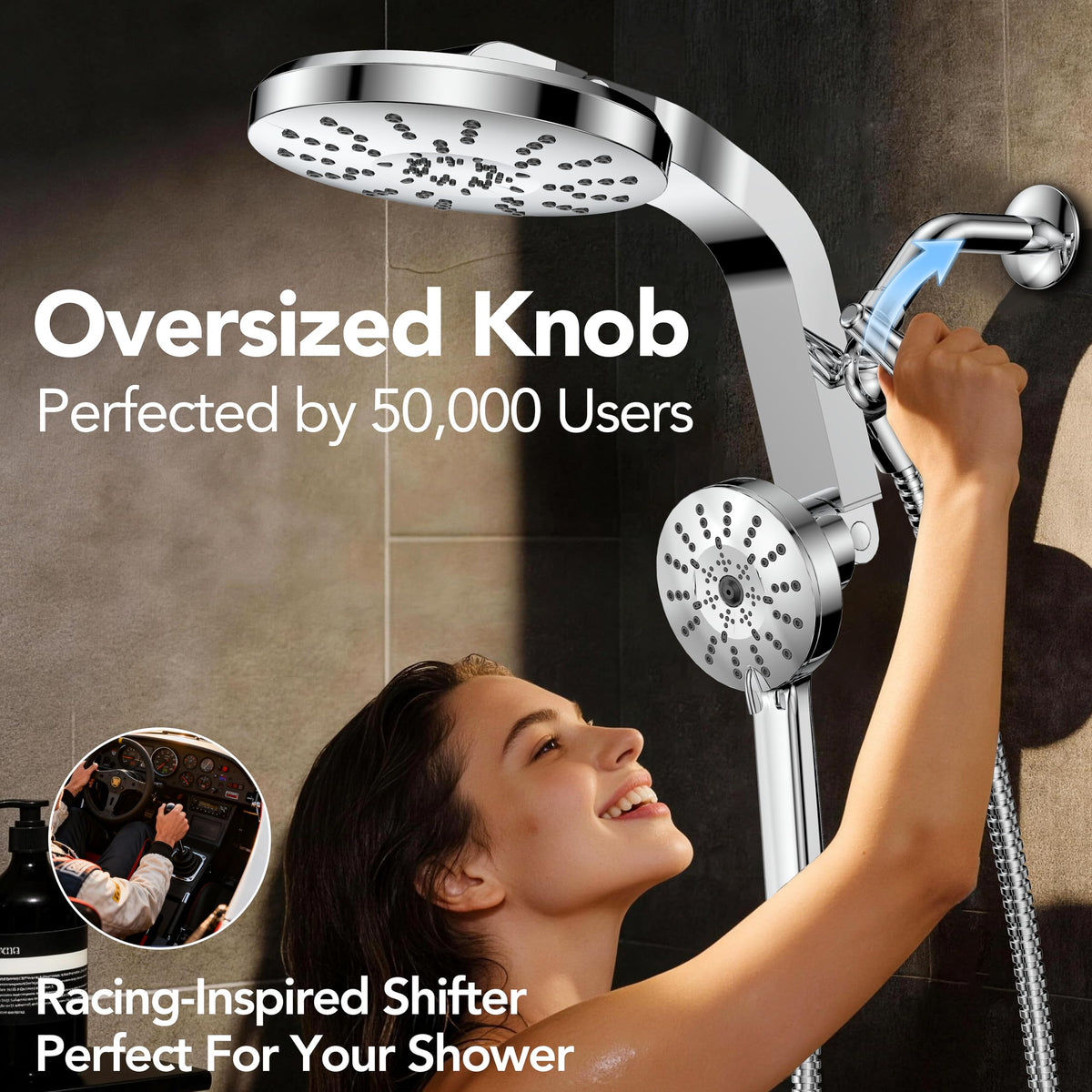 RAINVISTA modern chrome finish adds a sleek, premium look to your bathroom.