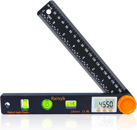 Rainyb digital angle finder 7inch display for precise woodworking angles.