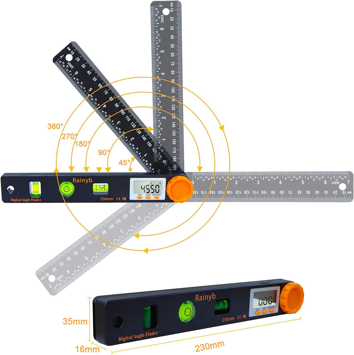 Rainyb ruler edge 190 mm marked for reliable measuring and marking.