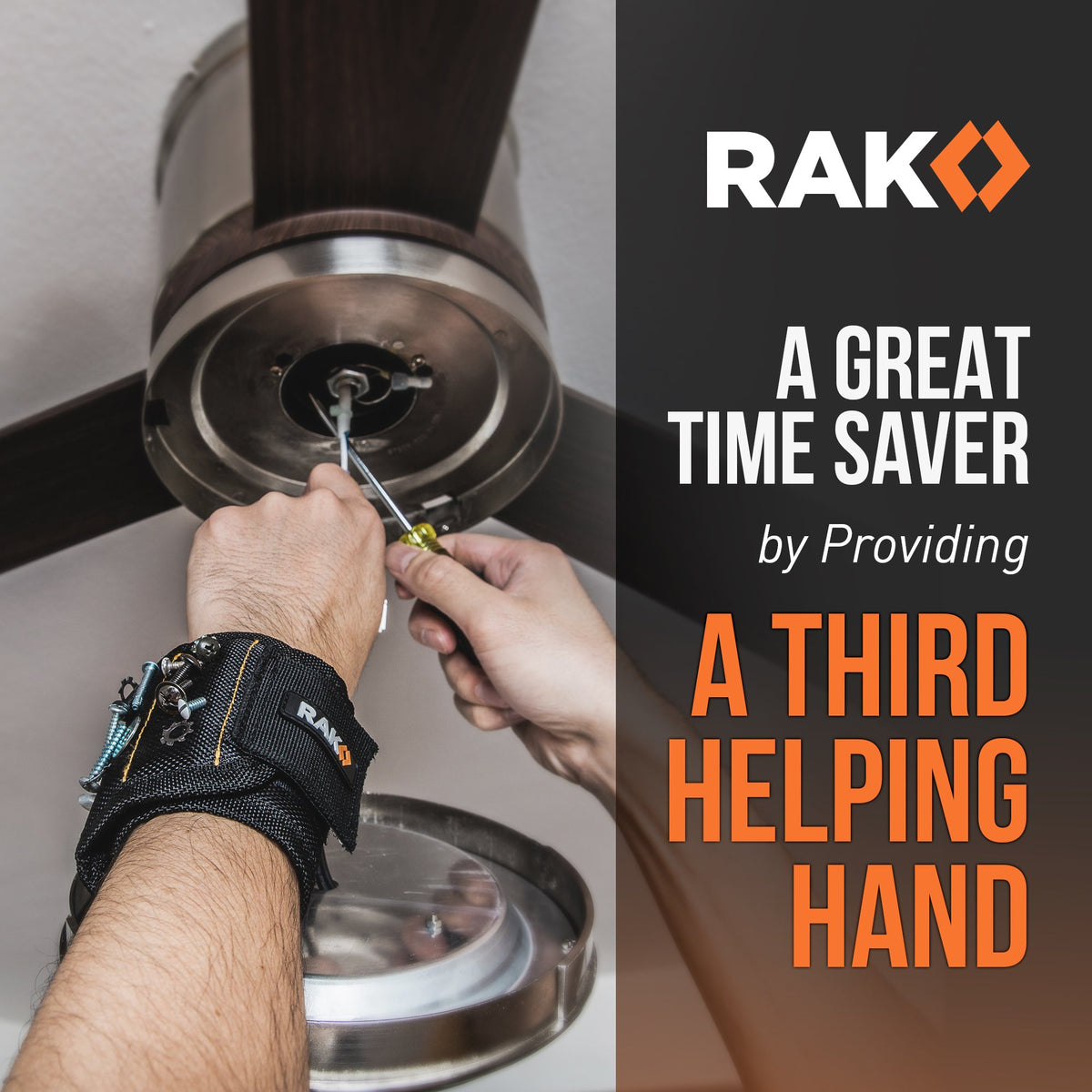 RAK Magnetic Wristband features rugged ballistic nylon outer layer.