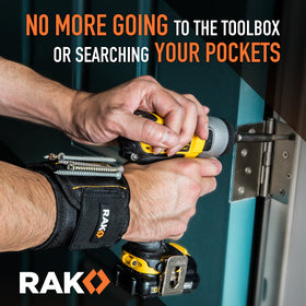 RAK wristband secures bolts and washers within reach during work.