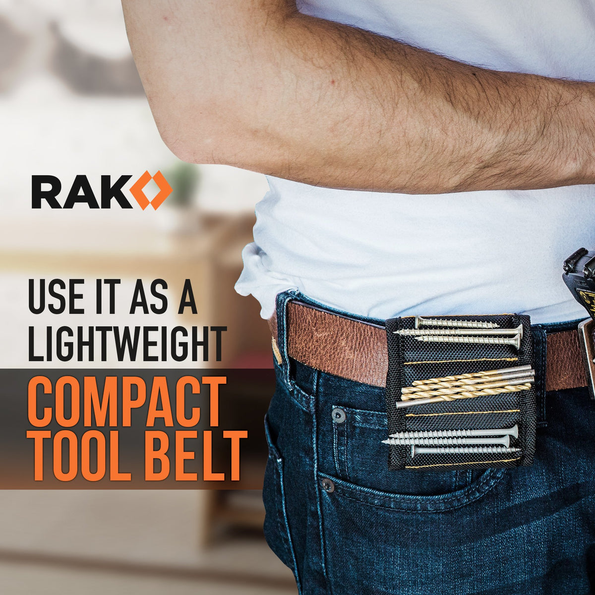 RAK Magnetic Wristband ideal for carpentry and auto repair tasks.