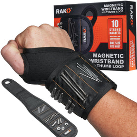 RAK magnetic wristband thumb loop holds screws for quick access