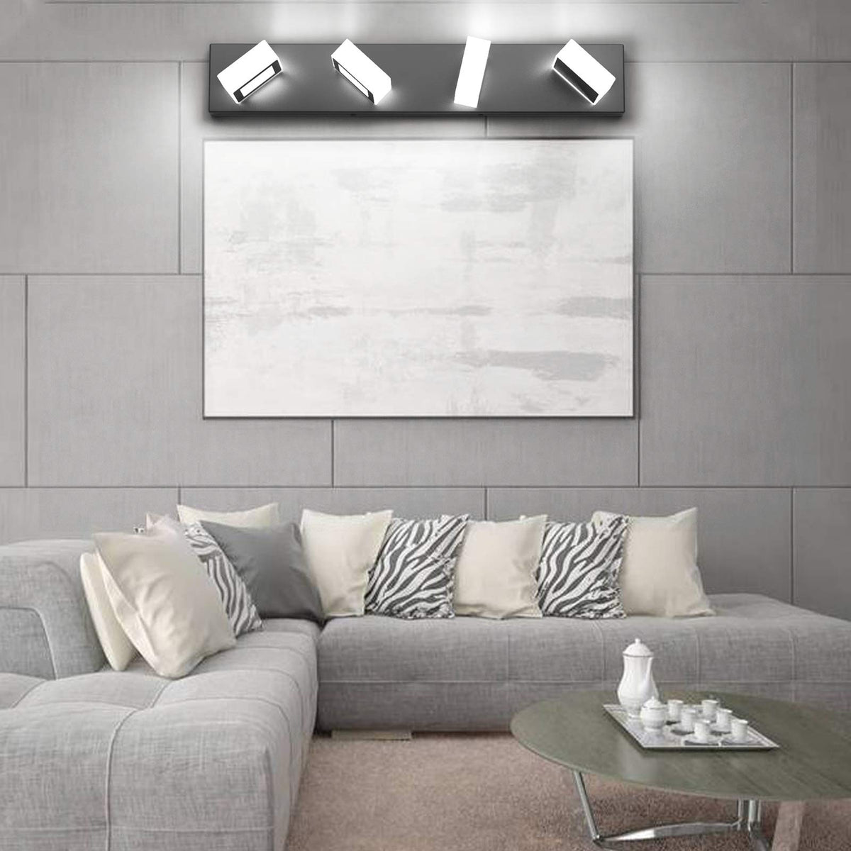Ralbay vanity light over a bathroom mirror in a modern setting