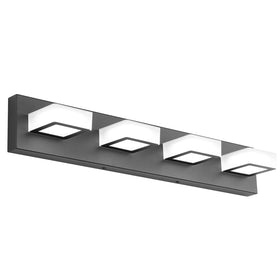 Ralbay LED Black 4-Light vanity light with wide view for a modern bathroom
