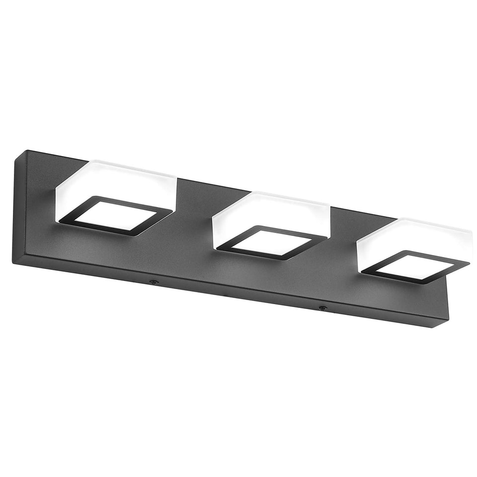 Ralbay LED modern black vanity lights full-view design for bright bathroom illumination