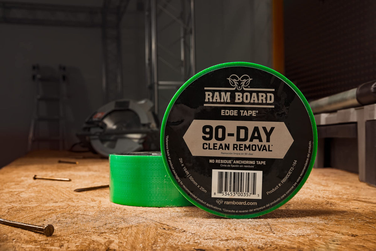 Ram Board Edge Tape shows TRU-TEAR technology for clean, straight tears.