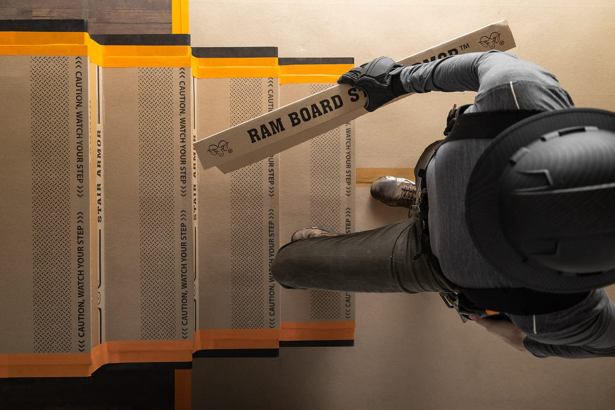 Ram Board Stair Armor reinforces stair edges for reliable edge protection.
