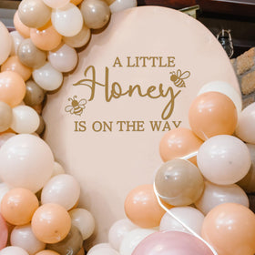 Ramciyo A Little Honey Is On The Way welcome baby sign brightens any room.
