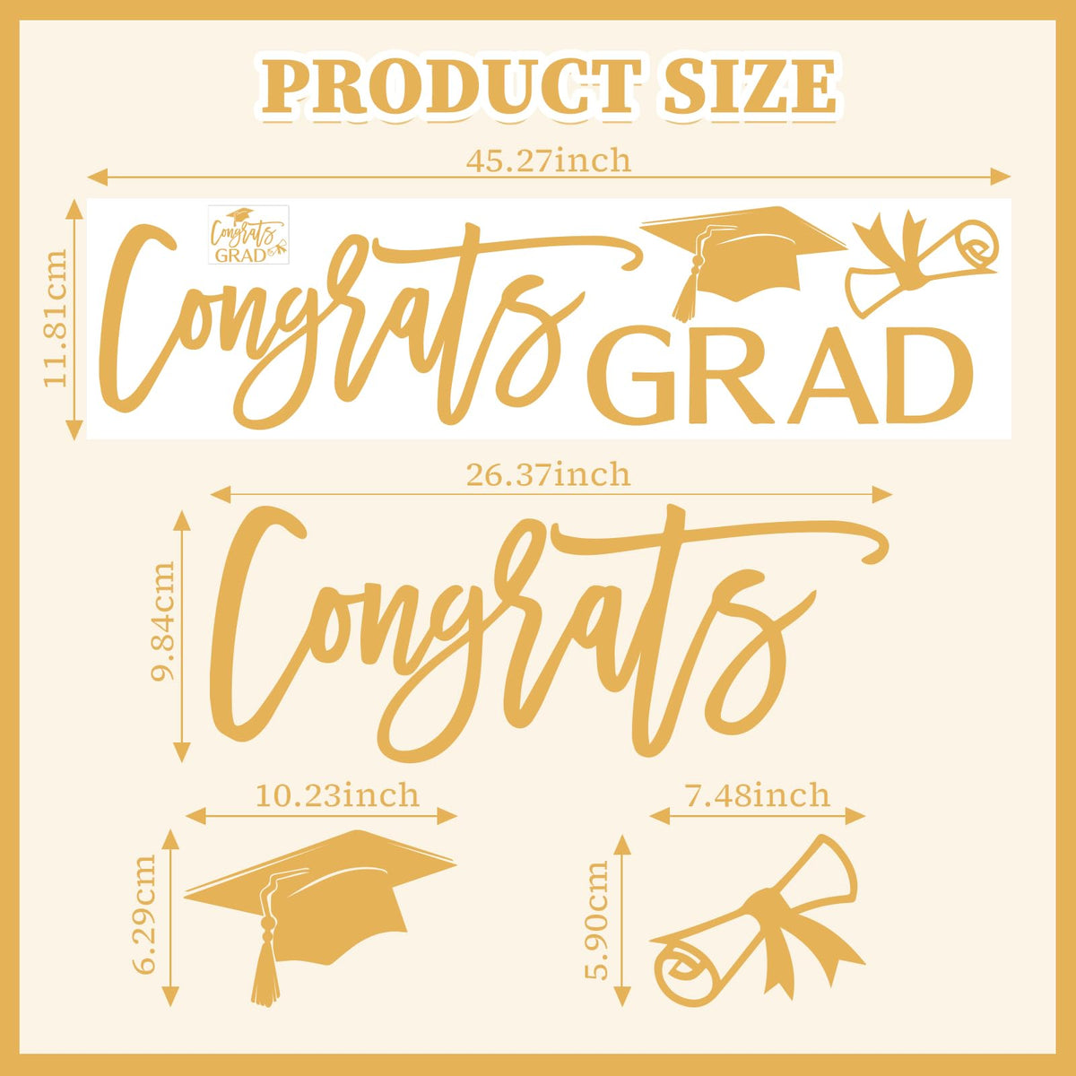 Ramciyo graduation backdrop decal, easy to peel and apply on clean surfaces