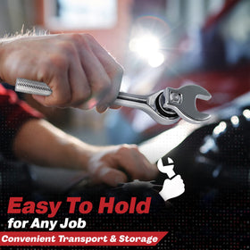 Ram-Pro Crow Foot Wrench 19mm improves reach under panels.